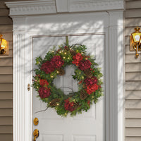 30 in. Pre-Lit Vienna Waltz Decorated Wreath with LED Lights - National Tree Company