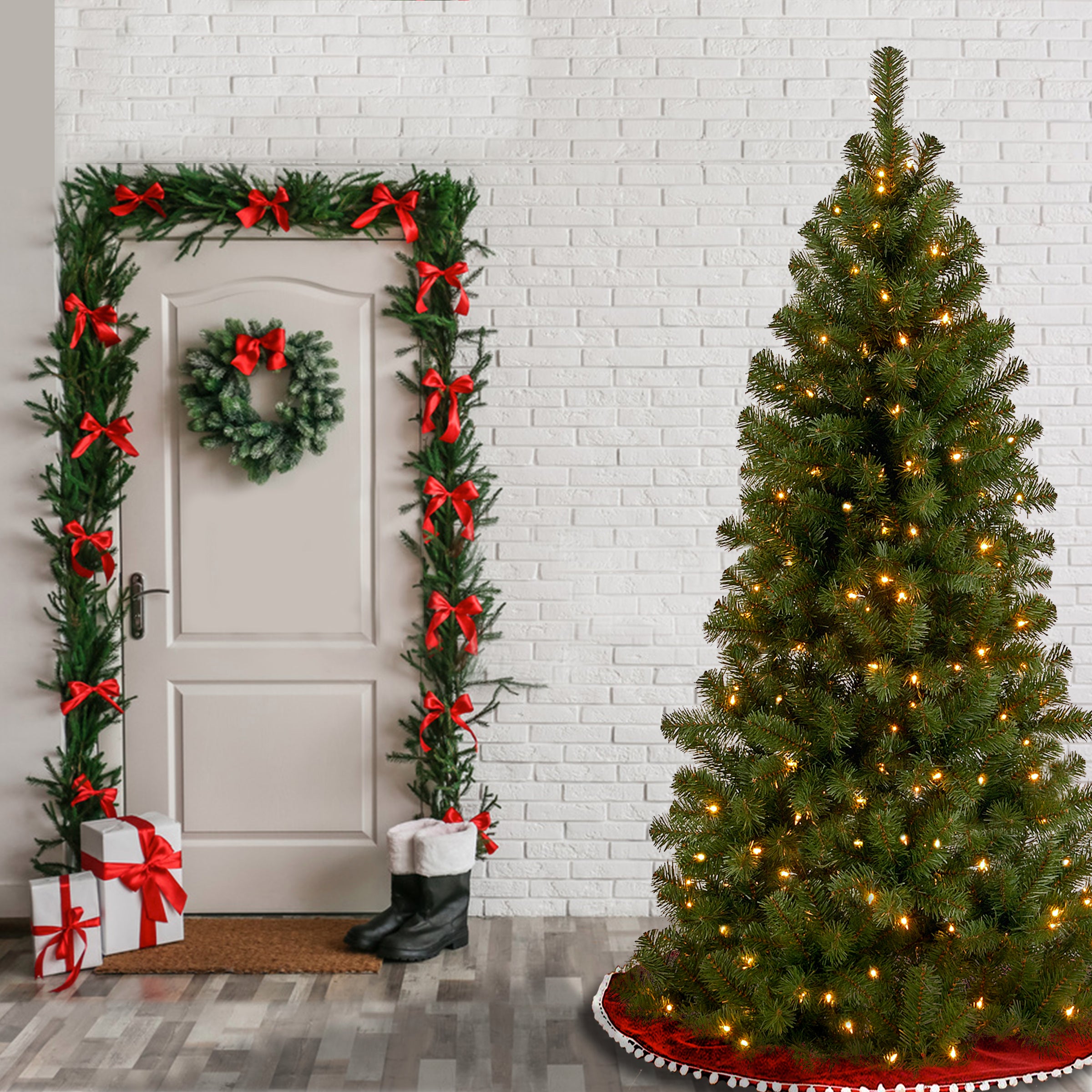 7 ft. Pre-Lit Canadian Grande Fir Tree with Clear Lights