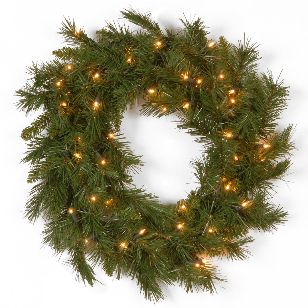 24" Winchester Pine Wreath with Clear Lights