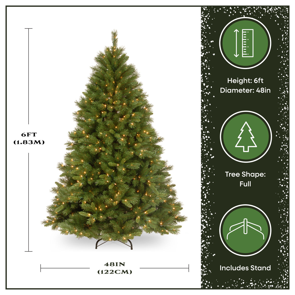 6 ft. Pre-Lit Winchester Pine Hinged Tree with Clear Lights, Plug-In - National Tree Company