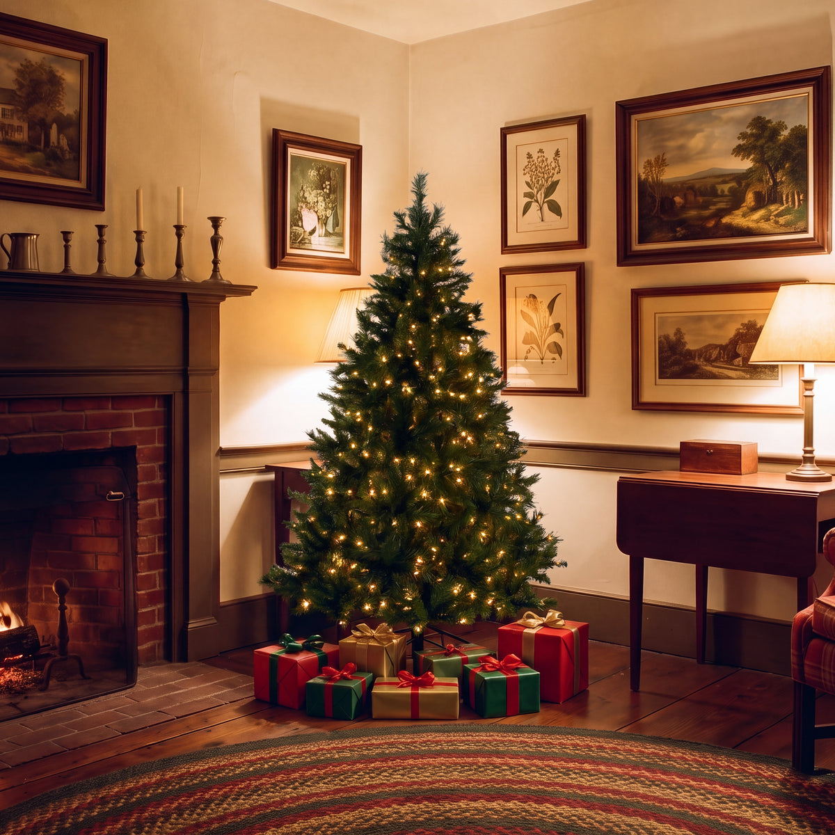6.5 ft. Pre-Lit Winchester Pine Hinged Tree with Clear Lights, Plug-In - National Tree Company