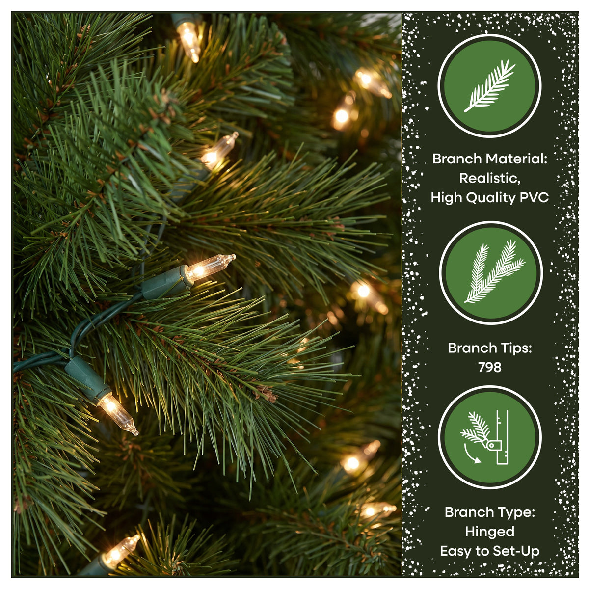 6.5 ft. Pre-Lit Winchester Pine Hinged Tree with Clear Lights, Plug-In - National Tree Company