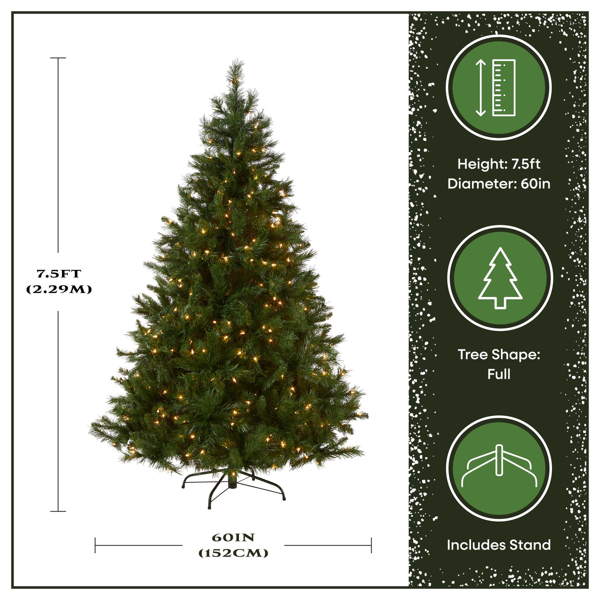 7.5 ft. Pre-Lit Winchester Pine Hinged Tree with Clear Lights, Plug-In - National Tree Company