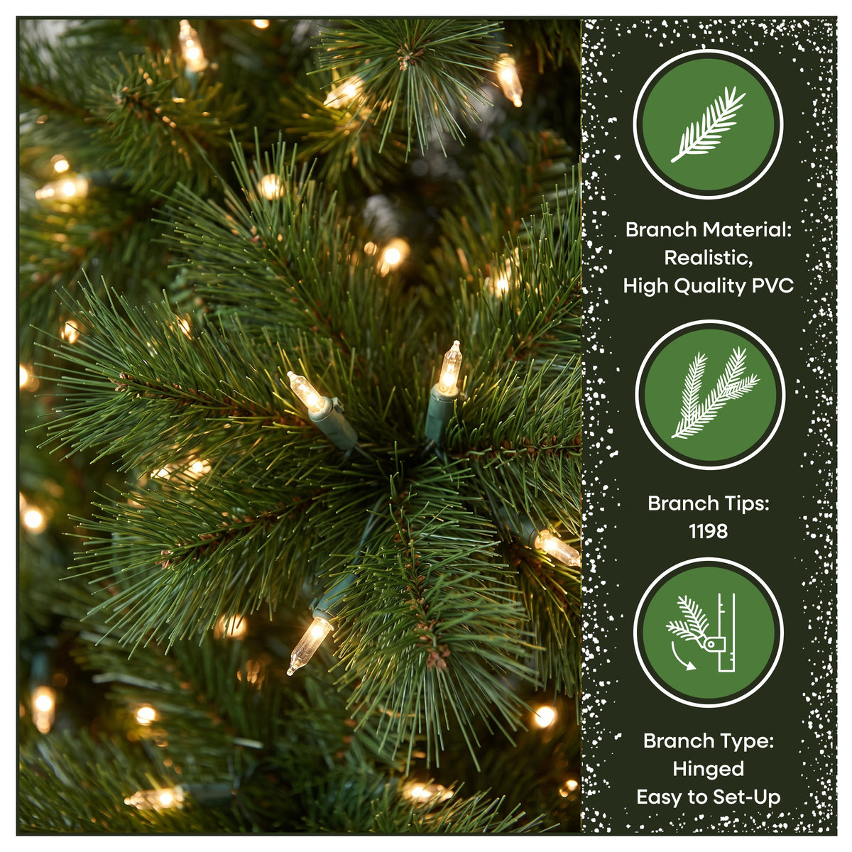 7.5 ft. Pre-Lit Winchester Pine Hinged Tree with Clear Lights, Plug-In - National Tree Company