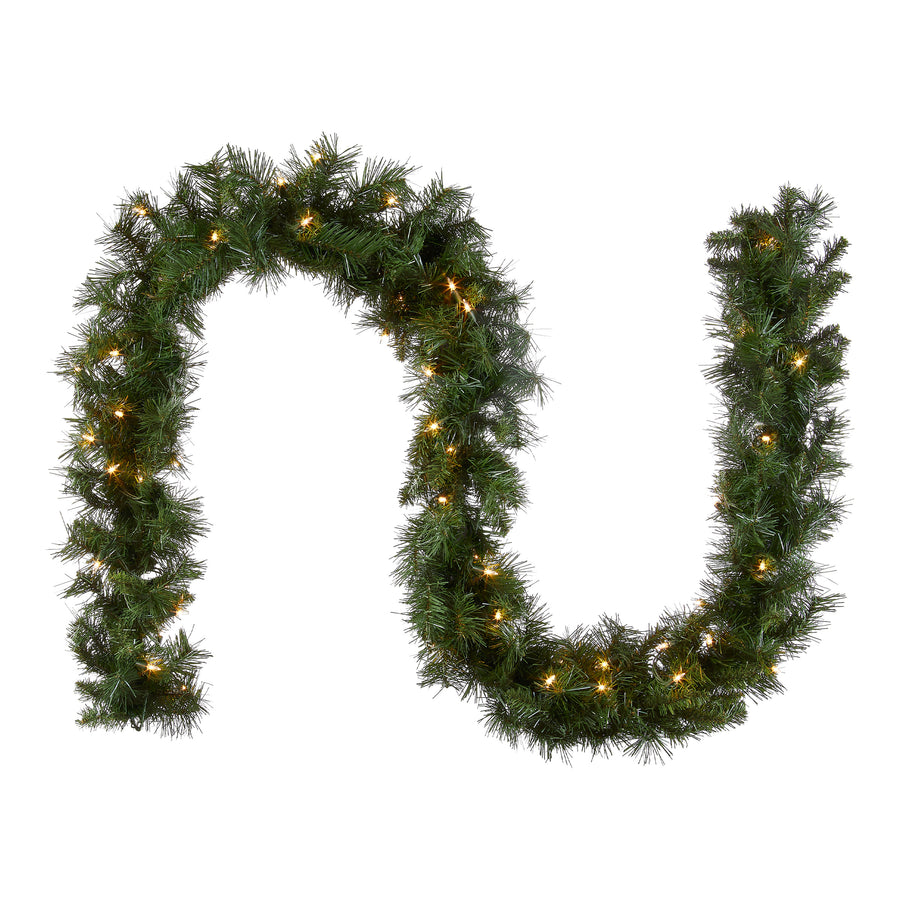9 ft. Pre-Lit Winchester Pine Garland with Clear Lights, Plug-In - National Tree Company