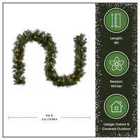 9 ft. Pre-Lit Winchester Pine Garland with Clear Lights, Plug-In - National Tree Company