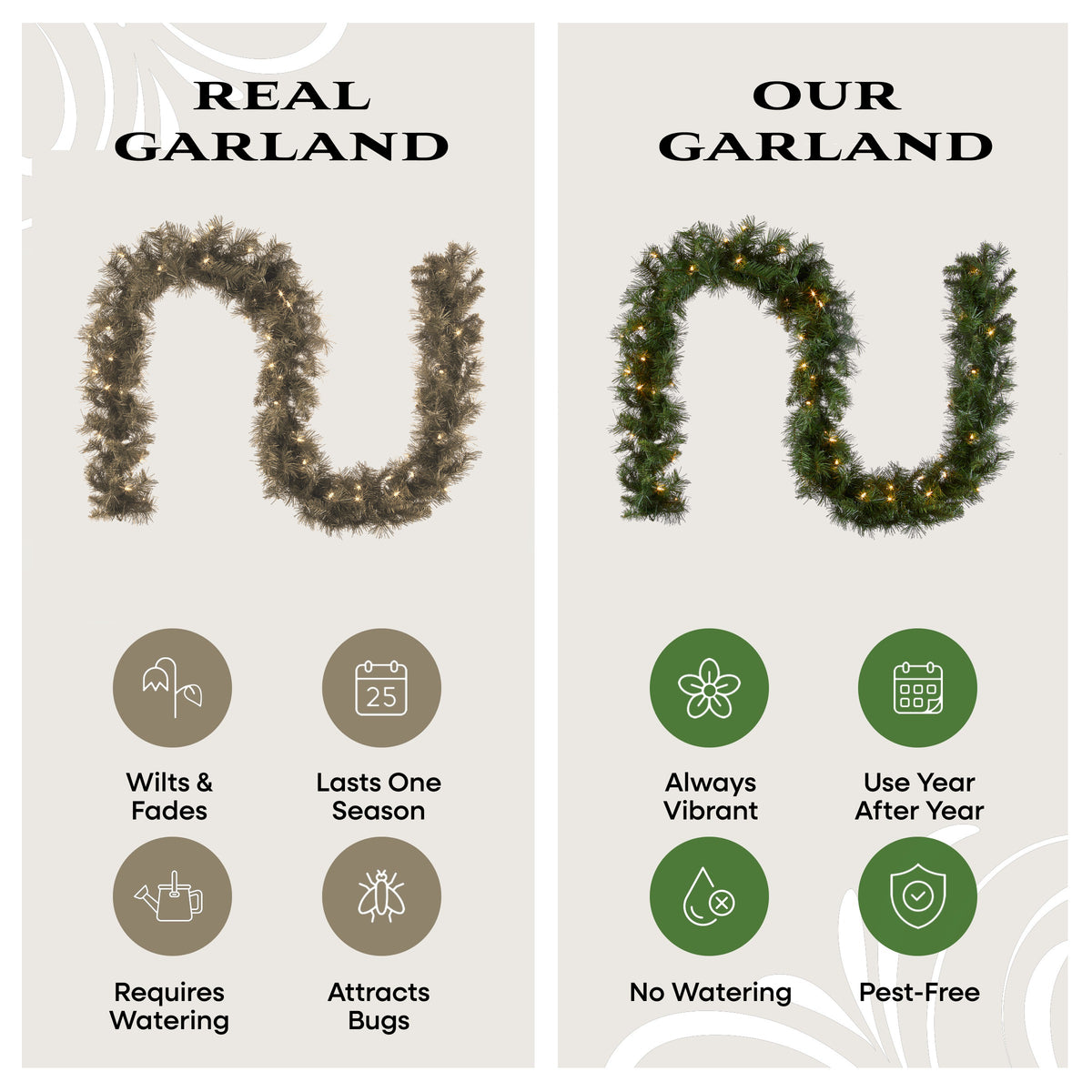 9 ft. Pre-Lit Winchester Pine Garland with Clear Lights, Plug-In - National Tree Company