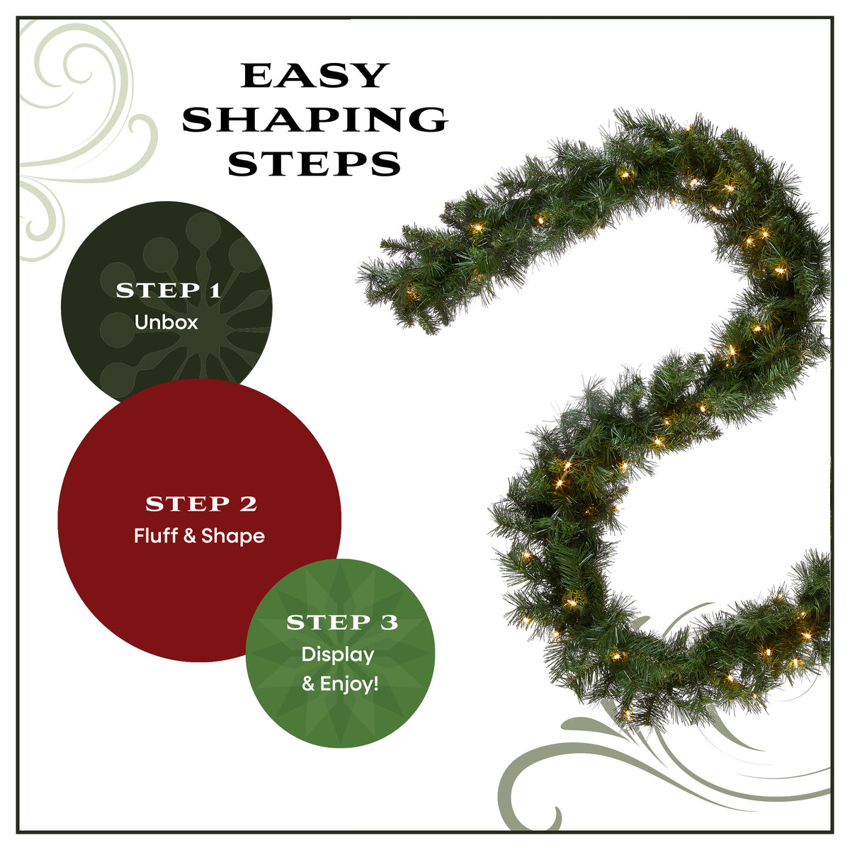 9 ft. Pre-Lit Winchester Pine Garland with Clear Lights, Plug-In - National Tree Company