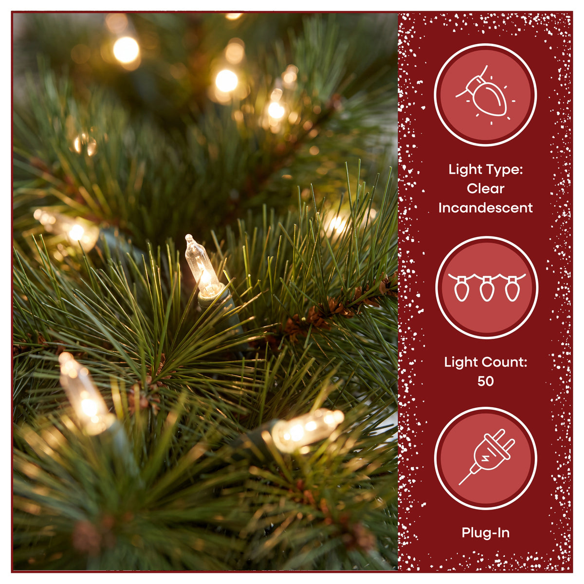 9 ft. Pre-Lit Winchester Pine Garland with Clear Lights, Plug-In - National Tree Company