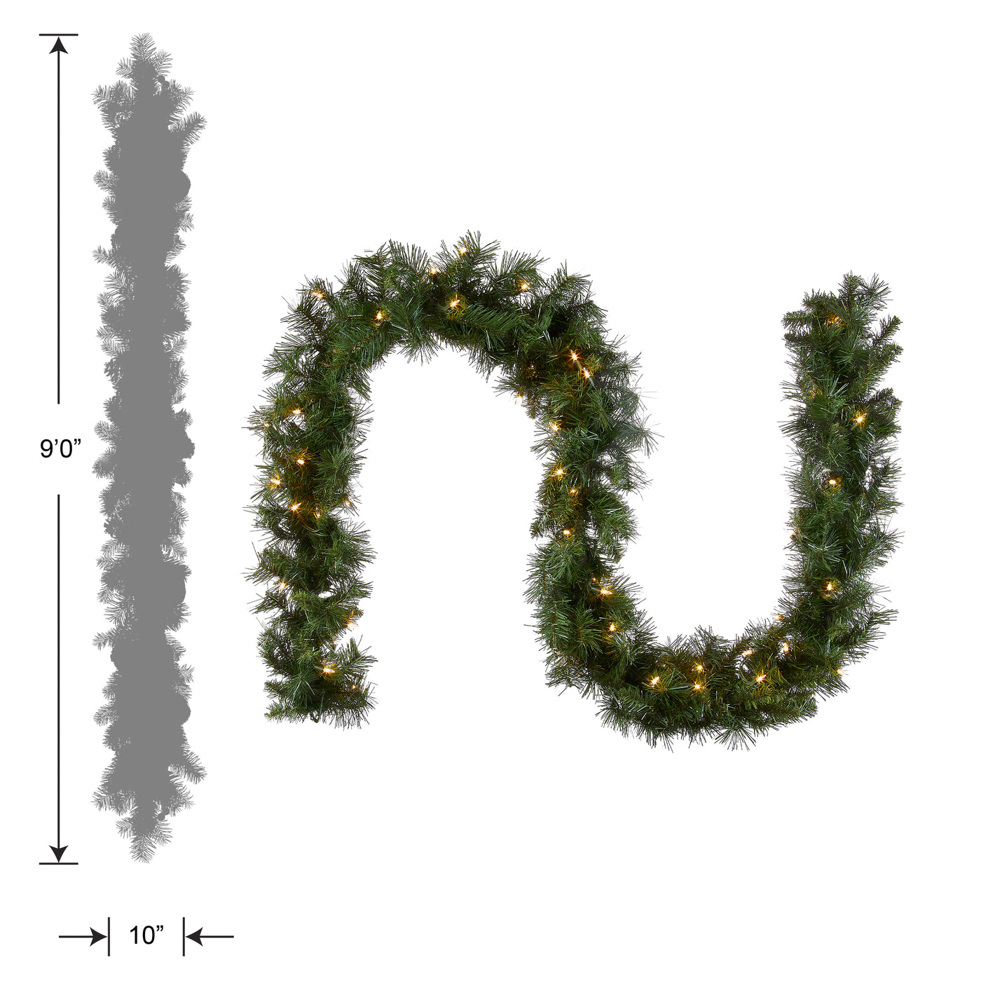 9 ft. Pre-Lit Winchester Pine Garland with Clear Lights - National Tree Company