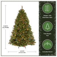 7.5 ft. Pre-Lit Winchester Pine Hinged Tree with Multicolor Lights, Plug-In - National Tree Company
