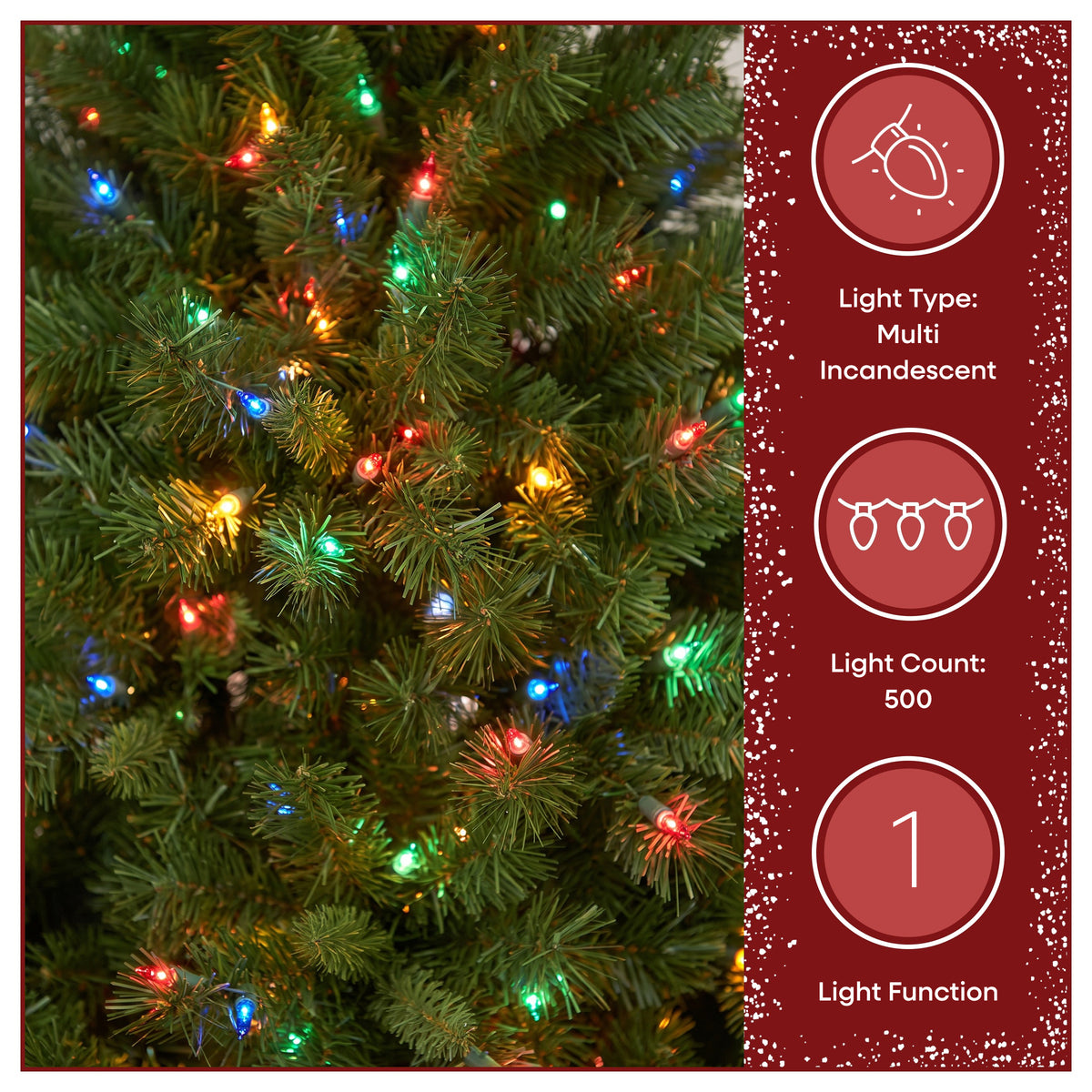 7.5 ft. Pre-Lit Winchester Pine Hinged Tree with Multicolor Lights, Plug-In - National Tree Company