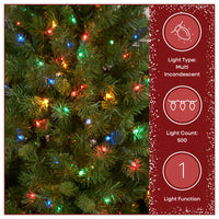 7.5 ft. Pre-Lit Winchester Pine Hinged Tree with Multicolor Lights, Plug-In - National Tree Company