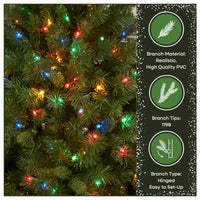 7.5 ft. Pre-Lit Winchester Pine Hinged Tree with Multicolor Lights, Plug-In - National Tree Company