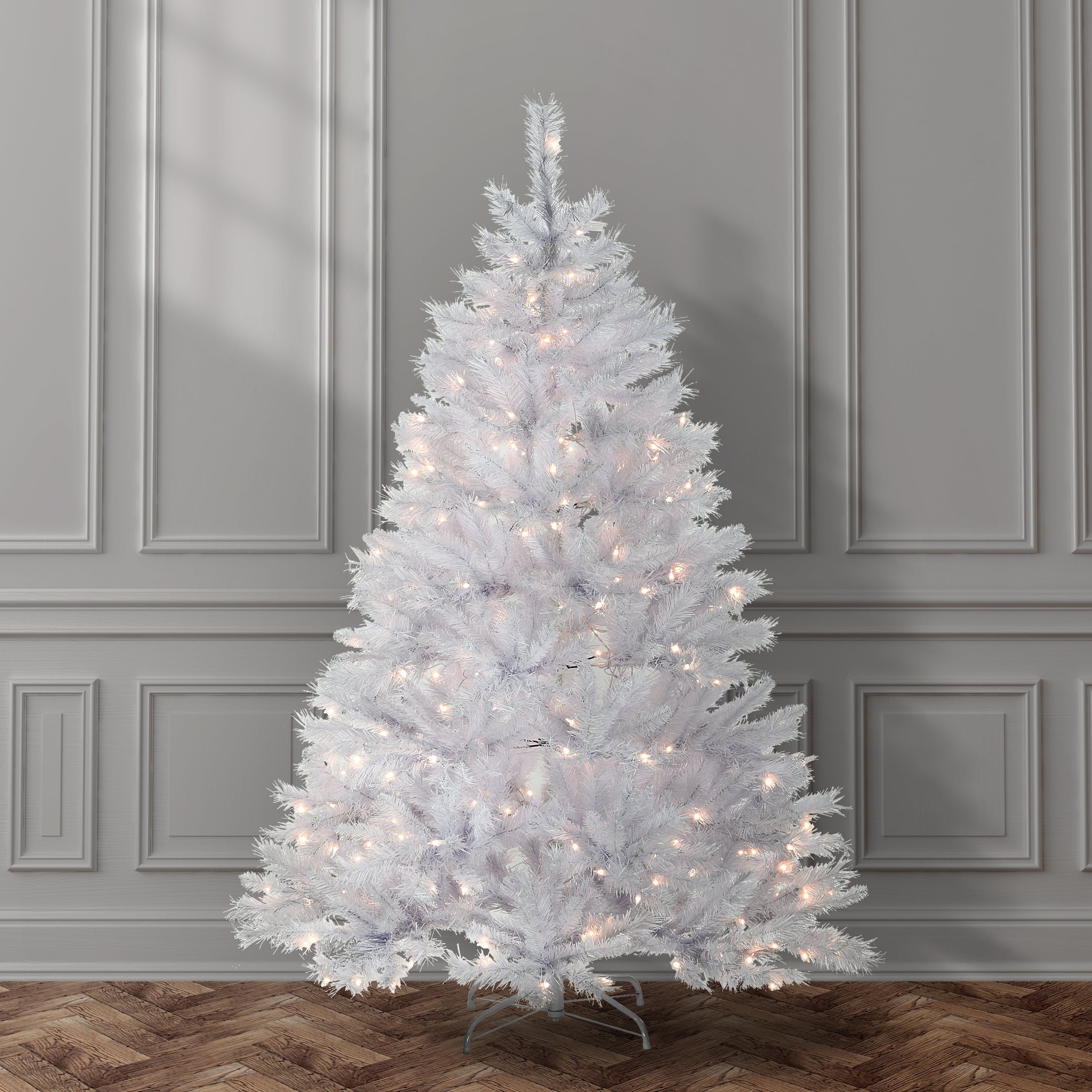 National Tree Company Winchester White discount Pine Tree 6.5' With Clear Lights