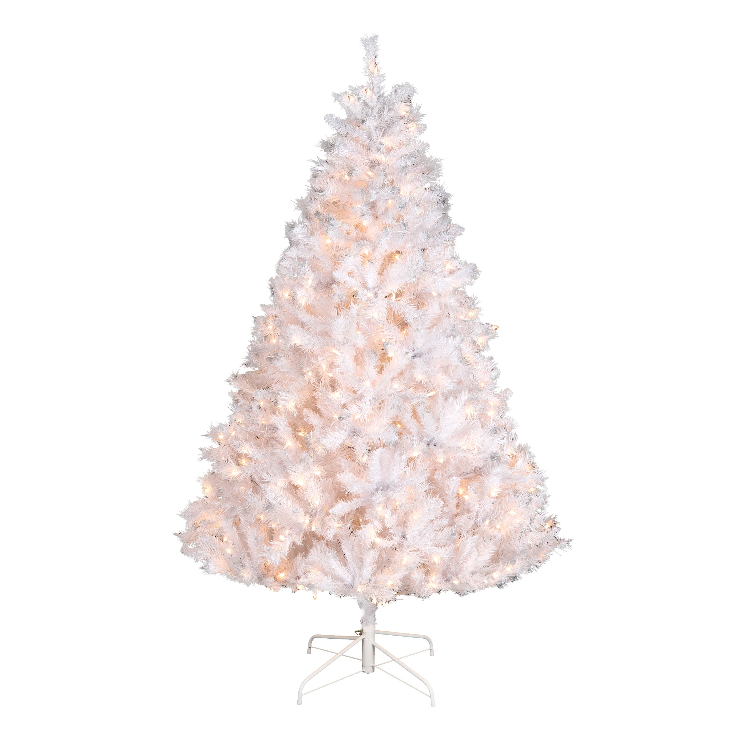 6.5 ft. Pre-Lit Winchester Pine White Tree with Clear Lights, Plug