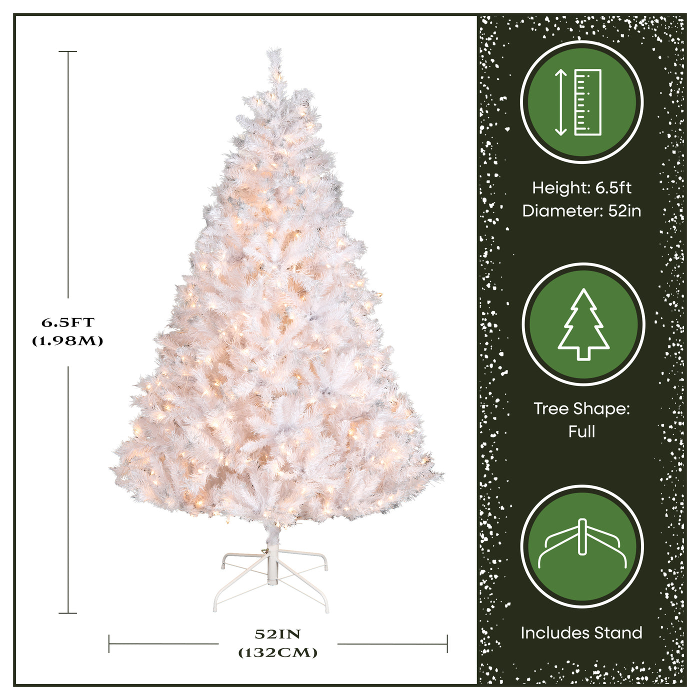 6.5 ft. Pre-Lit Winchester Pine White Tree with Clear Lights, Plug-In - National Tree Company
