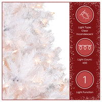 6.5 ft. Pre-Lit Winchester Pine White Tree with Clear Lights, Plug-In - National Tree Company