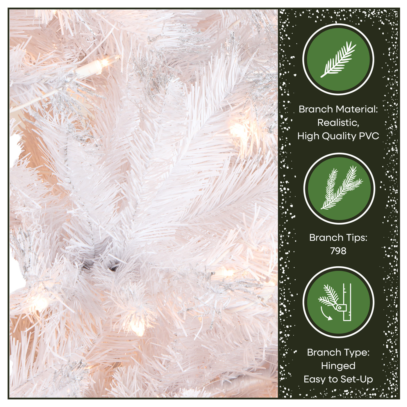 6.5 ft. Pre-Lit Winchester Pine White Tree with Clear Lights, Plug-In - National Tree Company