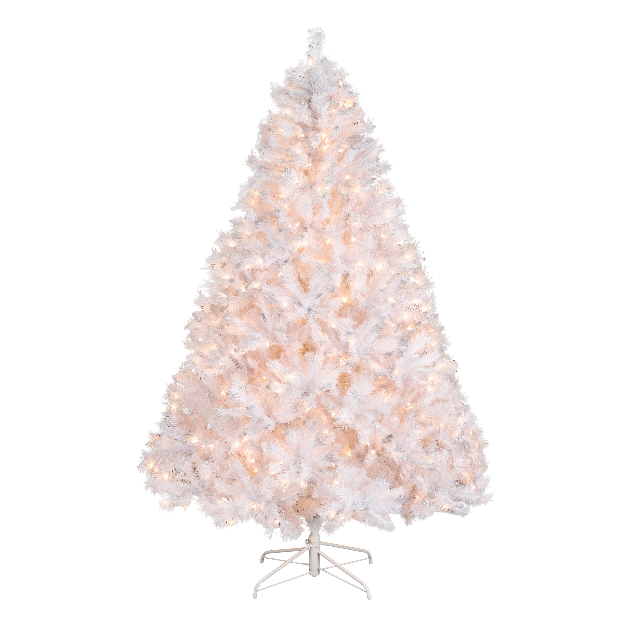 7 ft. Pre-Lit Winchester Pine White Tree with Clear Lights, Plug