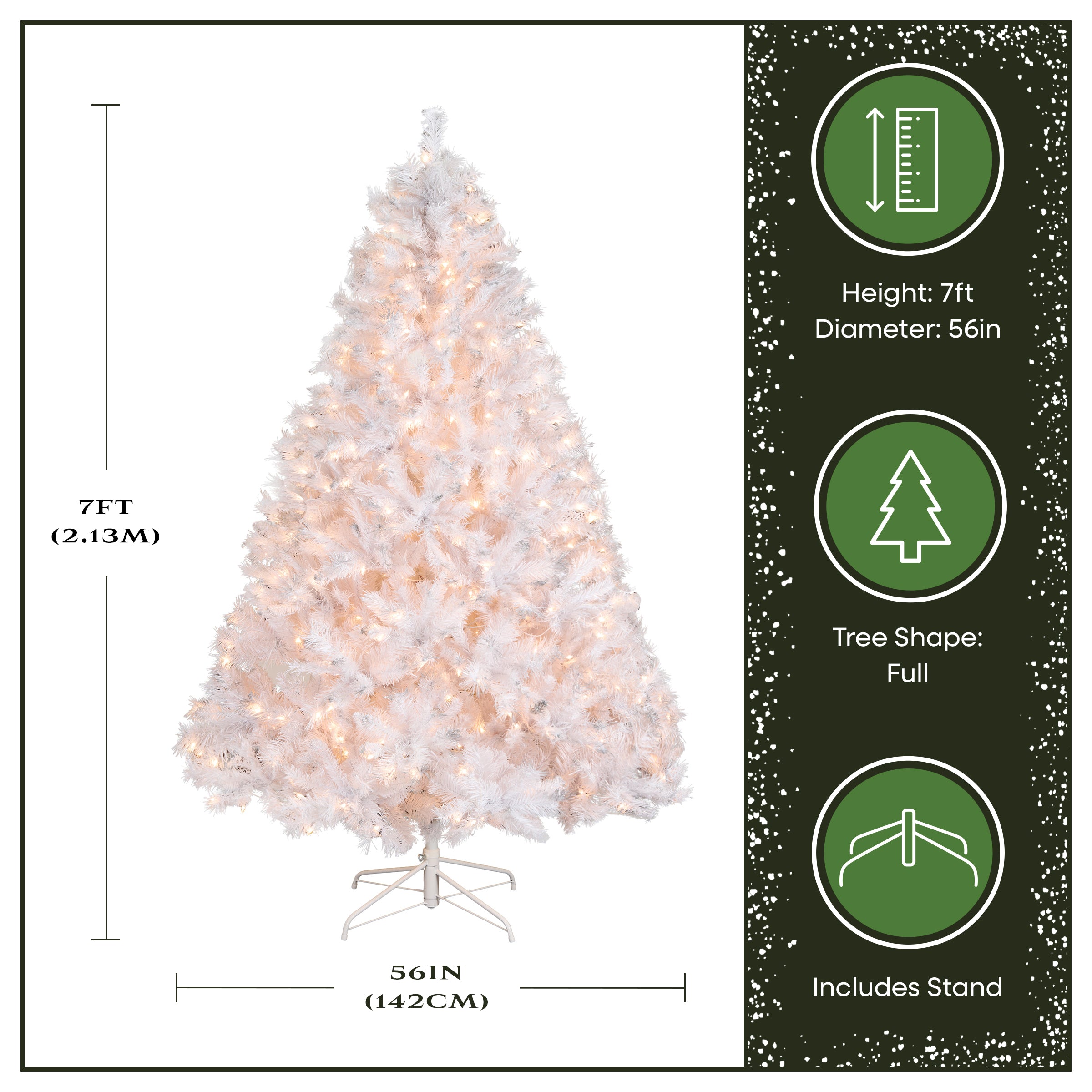 7 ft. Pre-Lit Winchester Pine White Tree with Clear Lights, Plug