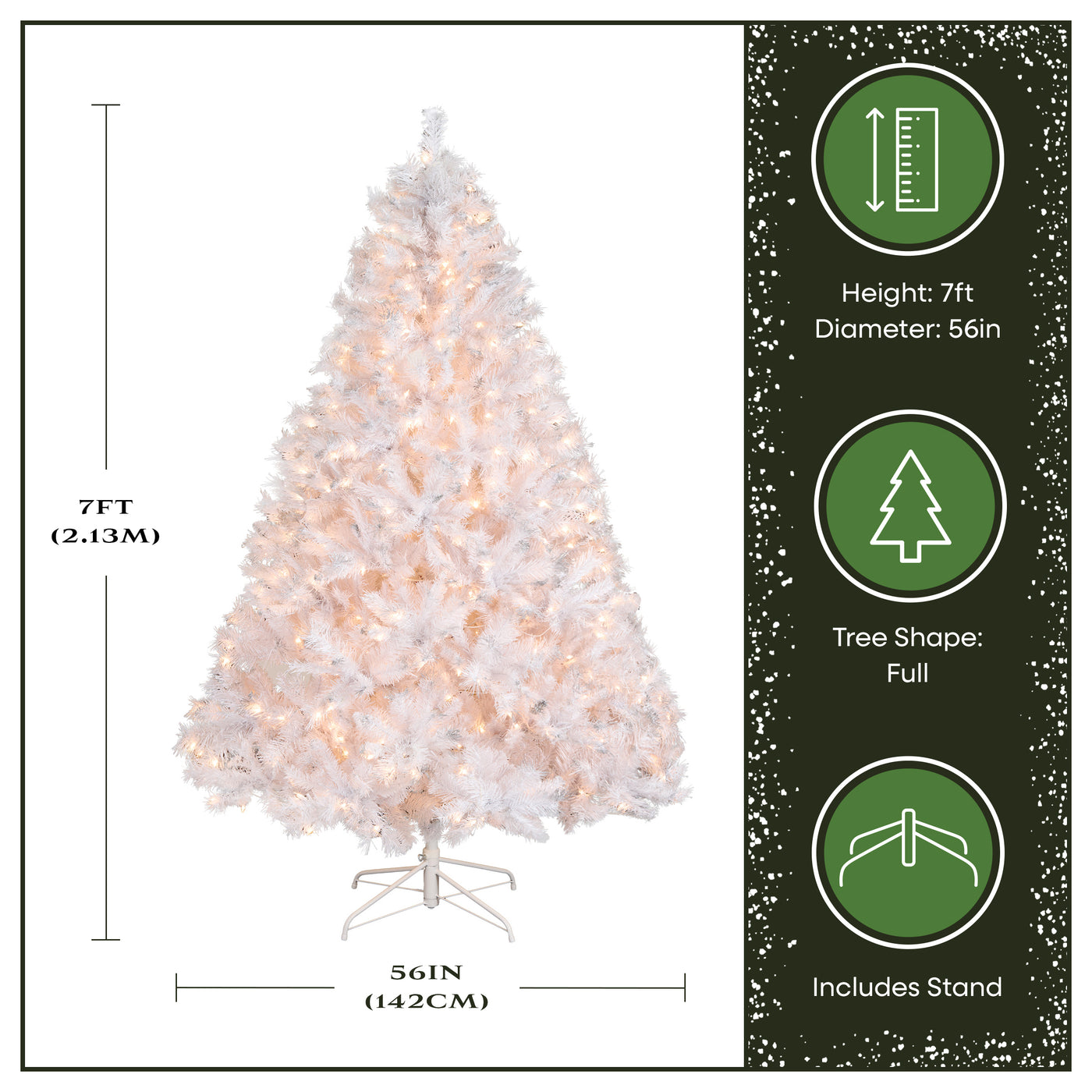 7 ft. Pre-Lit Winchester Pine White Tree with Clear Lights - National Tree Company