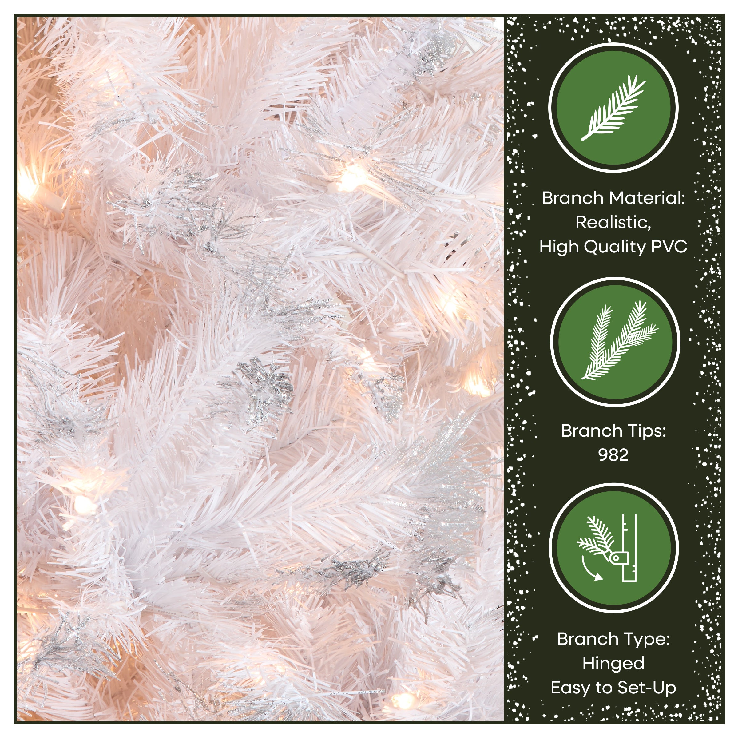 7 ft. Pre-Lit Winchester Pine White Tree with Clear Lights, Plug