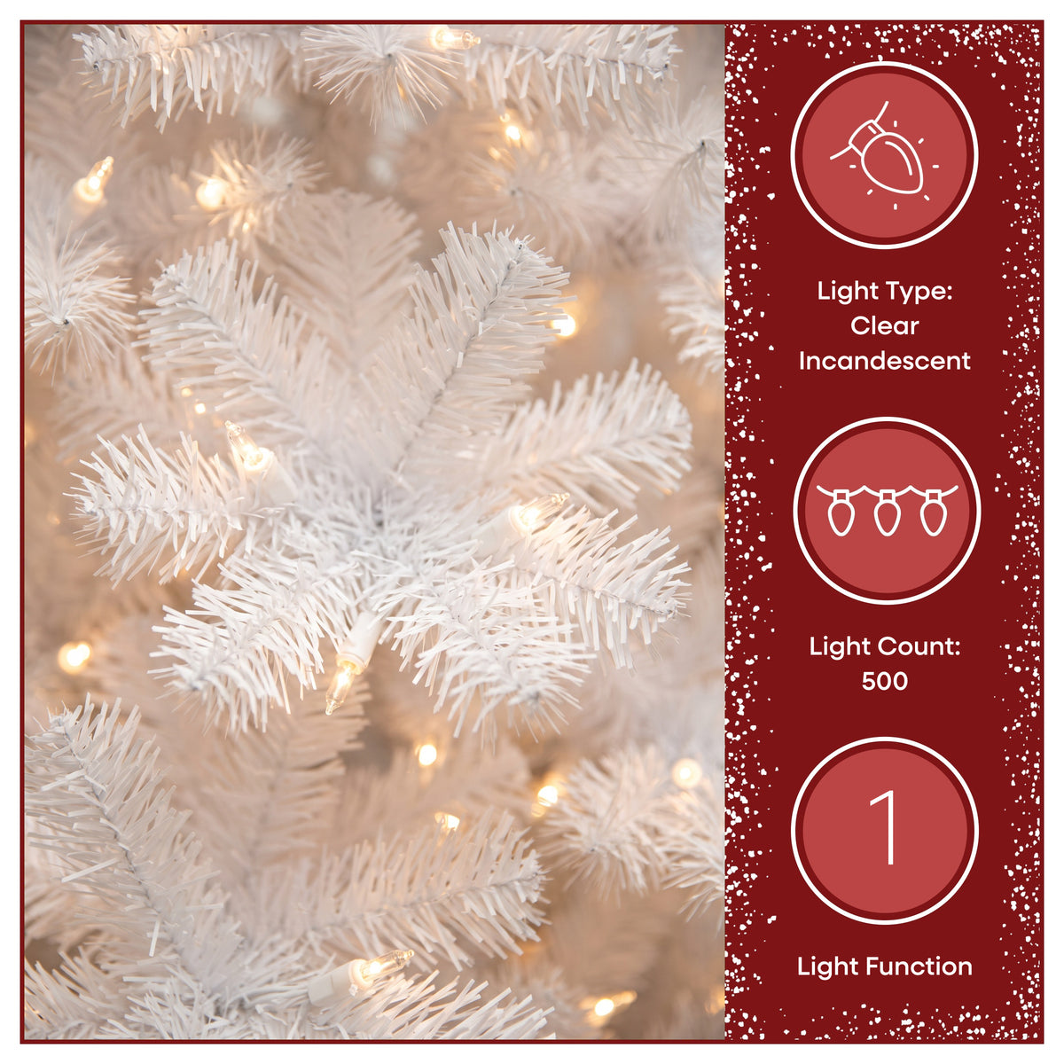 7.5 ft. Pre-Lit Winchester Pine White Hinged Tree with Clear Lights and Silver Glitter, Plug-In - National Tree Company