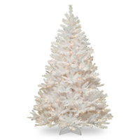 7.5 ft. Pre-Lit Winchester Pine White Hinged Tree with Clear Lights and Silver Glitter, Plug-In - National Tree Company