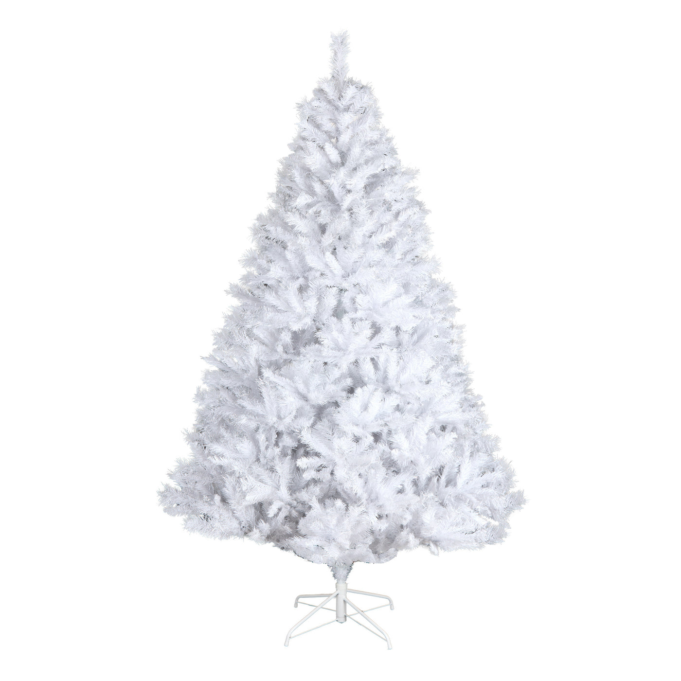 7.5 ft. Pre-Lit Winchester Pine White Tree with Clear Lights and Silver Glitter - National Tree Company