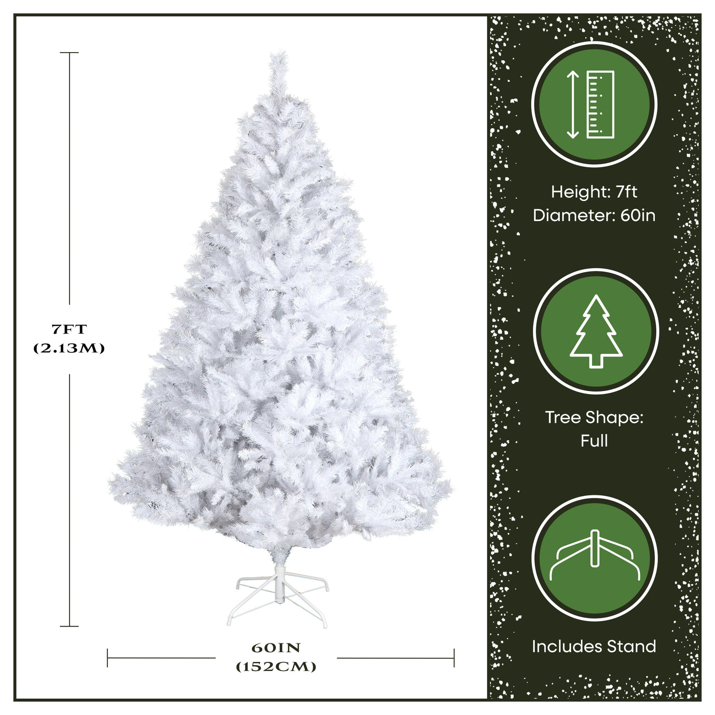 7.5 ft. Pre-Lit Winchester Pine White Tree with Clear Lights and Silver Glitter - National Tree Company