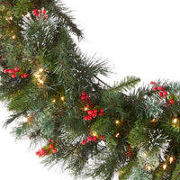 48 in. Pre-Lit Wintry Pine Wreath with Clear Lights - National Tree Company