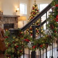 9 ft. Pre-Lit Wintry Pine Garland with Clear Lights, Plug-In - National Tree Company