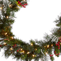 9 ft. Pre-Lit Wintry Pine Garland with Clear Lights - National Tree Company