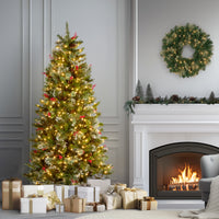 6.5 ft. Pre-Lit Wintry Pine Medium Tree with Clear Lights - National Tree Company