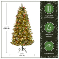 6.5 ft. Pre-Lit Wintry Pine Medium Tree with Clear Lights - National Tree Company