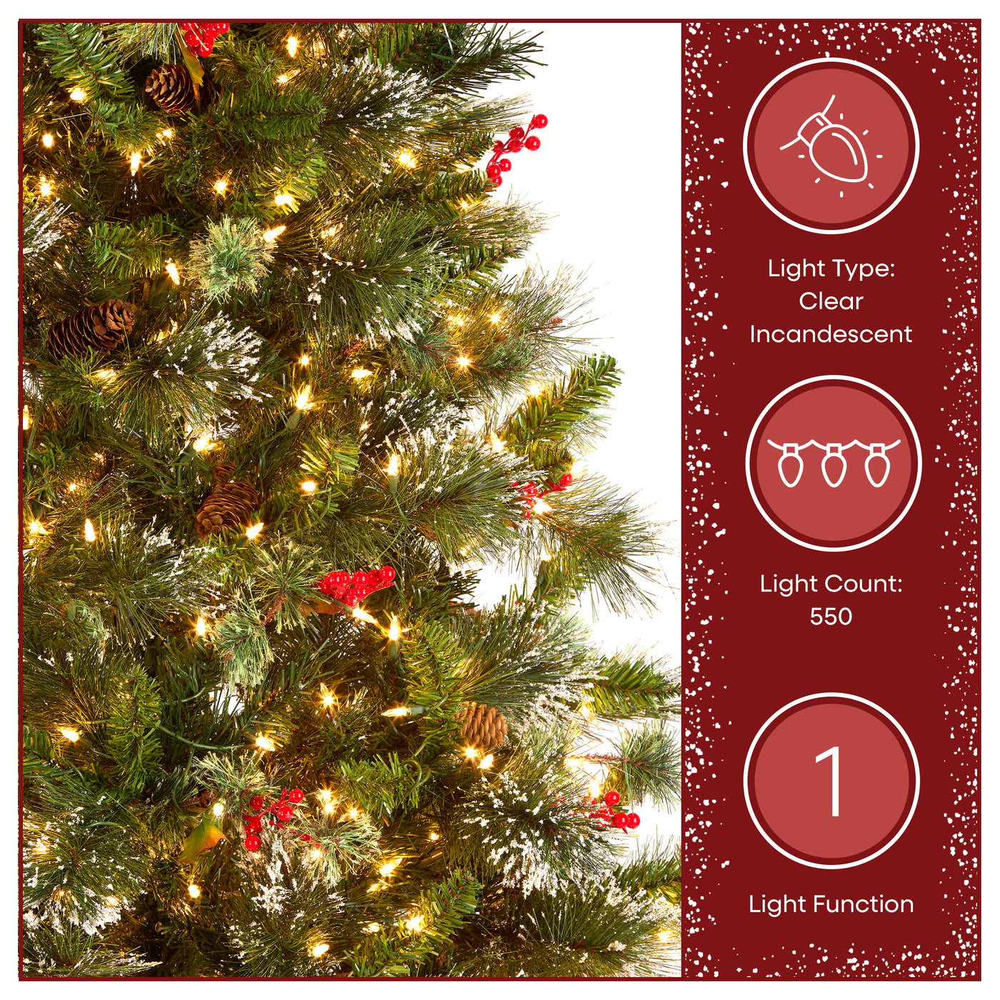 6.5 ft. Pre-Lit Wintry Pine Medium Tree with Clear Lights - National Tree Company