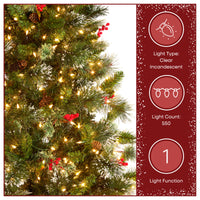 6.5 ft. Pre-Lit Wintry Pine Medium Tree with Clear Lights - National Tree Company