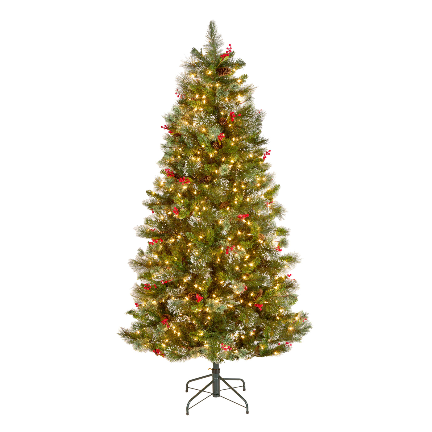 6.5 ft. Pre-Lit Wintry Pine Medium Tree with Clear Lights - National Tree Company