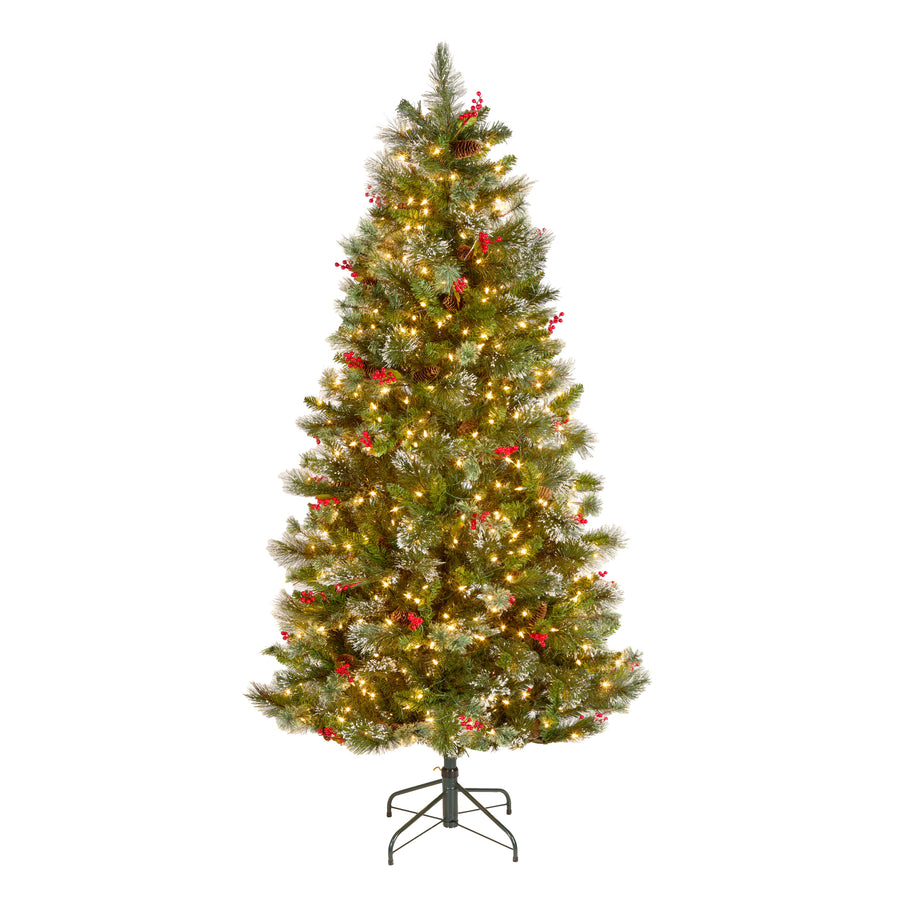 6.5 ft. Pre-Lit Wintry Pine Medium Tree with Clear Lights - National Tree Company
