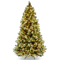 7.5 ft. Pre-Lit Wintry Pine Medium Tree with Clear Lights - National Tree Company