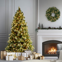 7.5 ft. Pre-Lit Wintry Pine Medium Tree with Clear Lights - National Tree Company