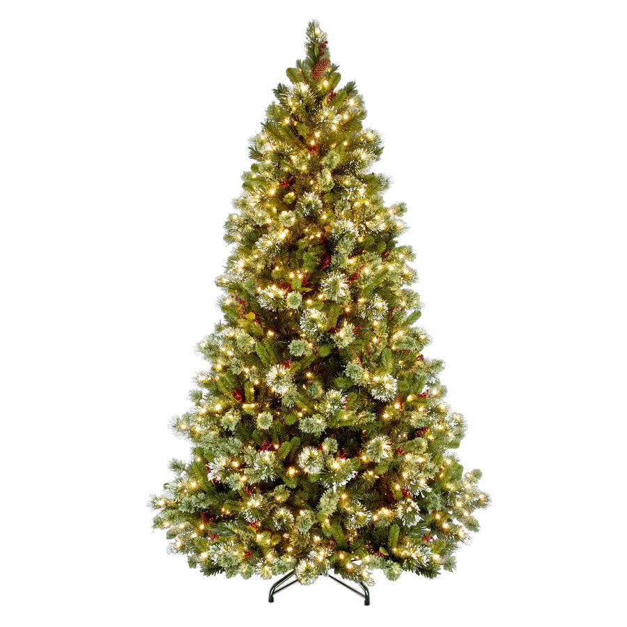 7.5 ft. Pre-Lit Wintry Pine Medium Tree with Clear Lights - National Tree Company