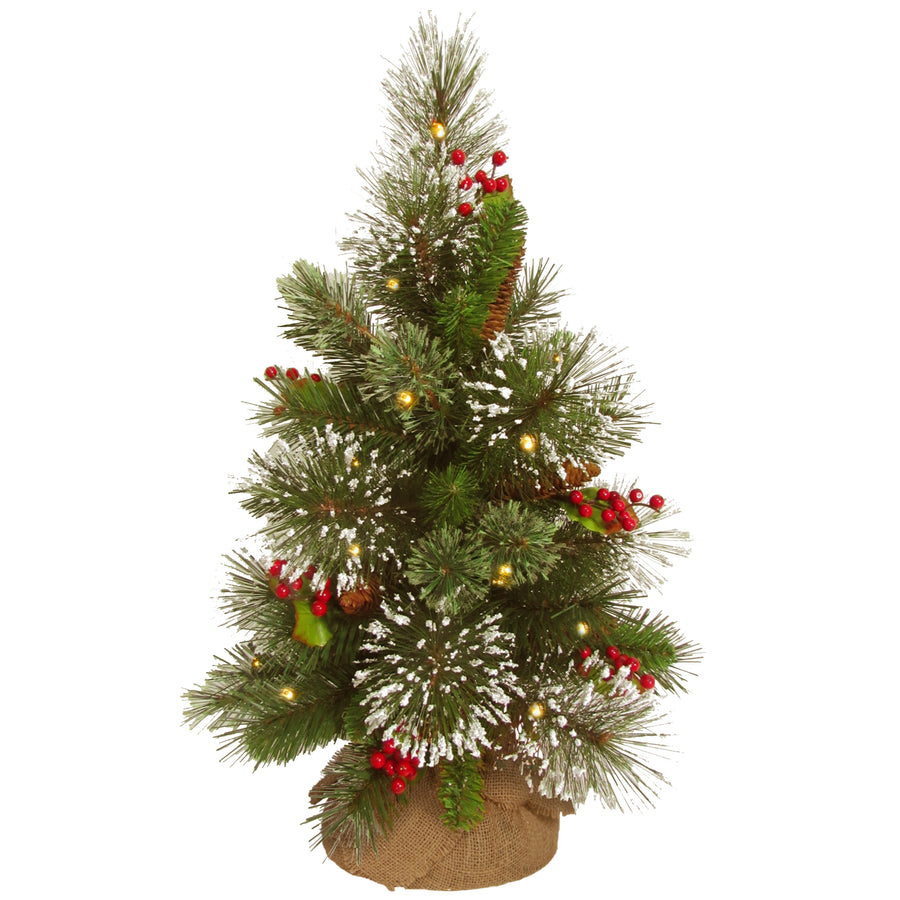 18 in.Pre-Lit Wintry Pine Tree with LED Lights - National Tree Company