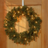 24 in. Pre-Lit Promotional Fir Wreath with Clear Lights - National Tree Company