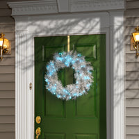 24 in. Pre-Lit Crystal Pine Silver Metallic Wreath - National Tree Company