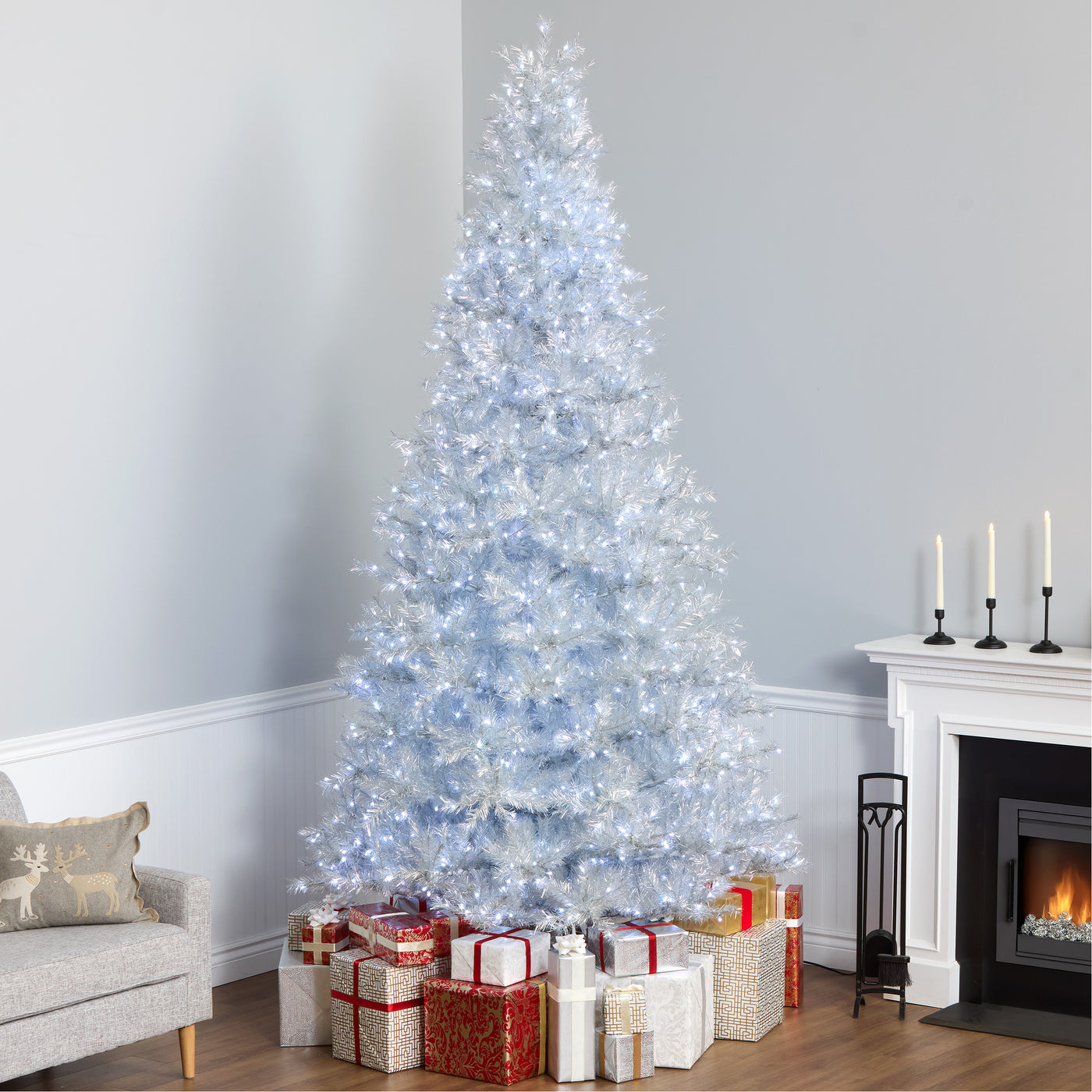 10 ft. Pre-Lit Crystal Pine Hinged Tree with RGB Lights - National Tree Company