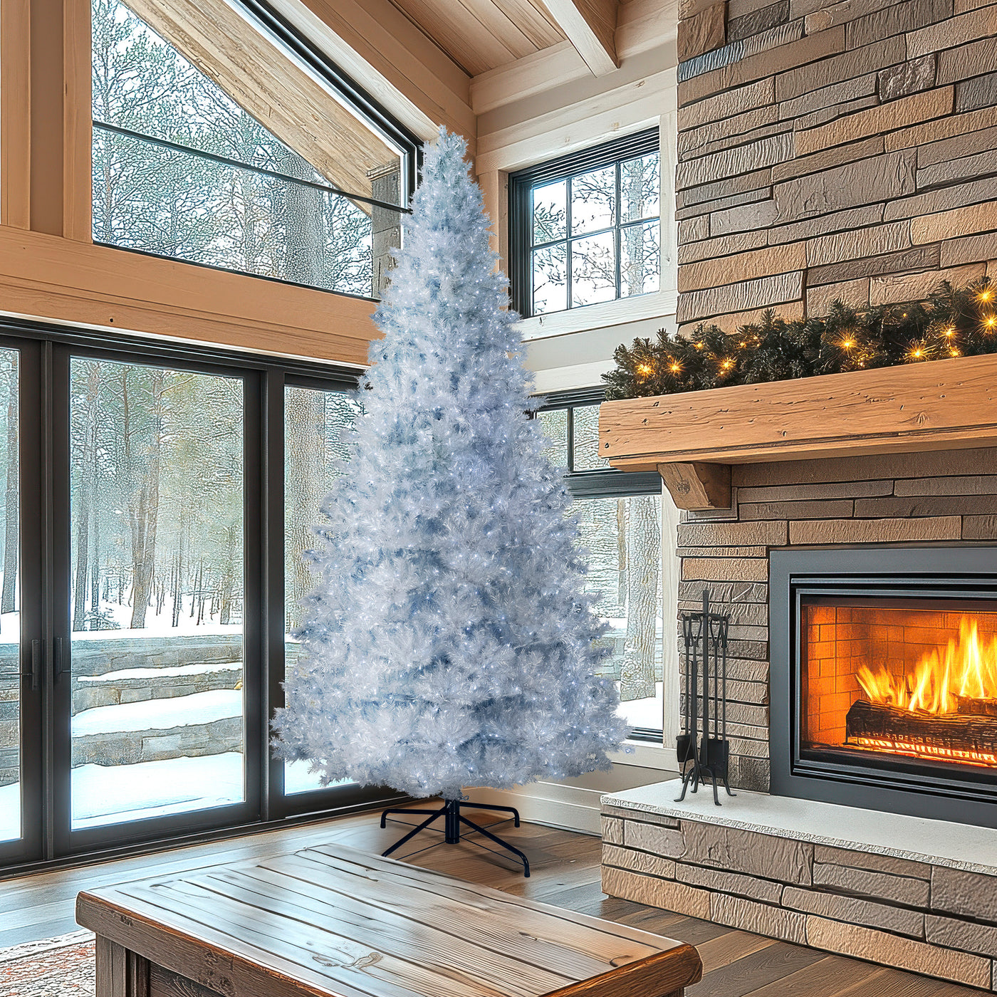 10 ft. Pre-Lit Crystal Pine Hinged Tree with RGB Lights - National Tree Company