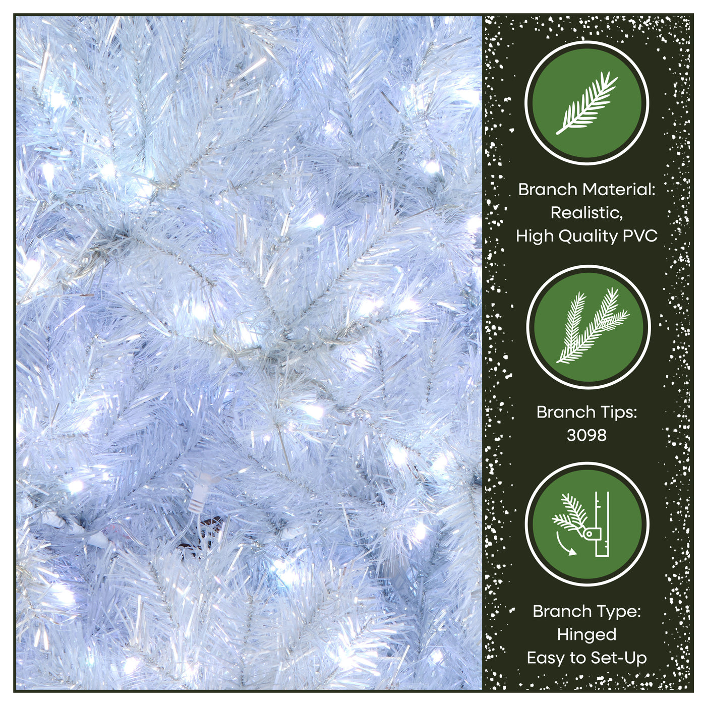 10 ft. Pre-Lit Crystal Pine Hinged Tree with RGB Lights - National Tree Company