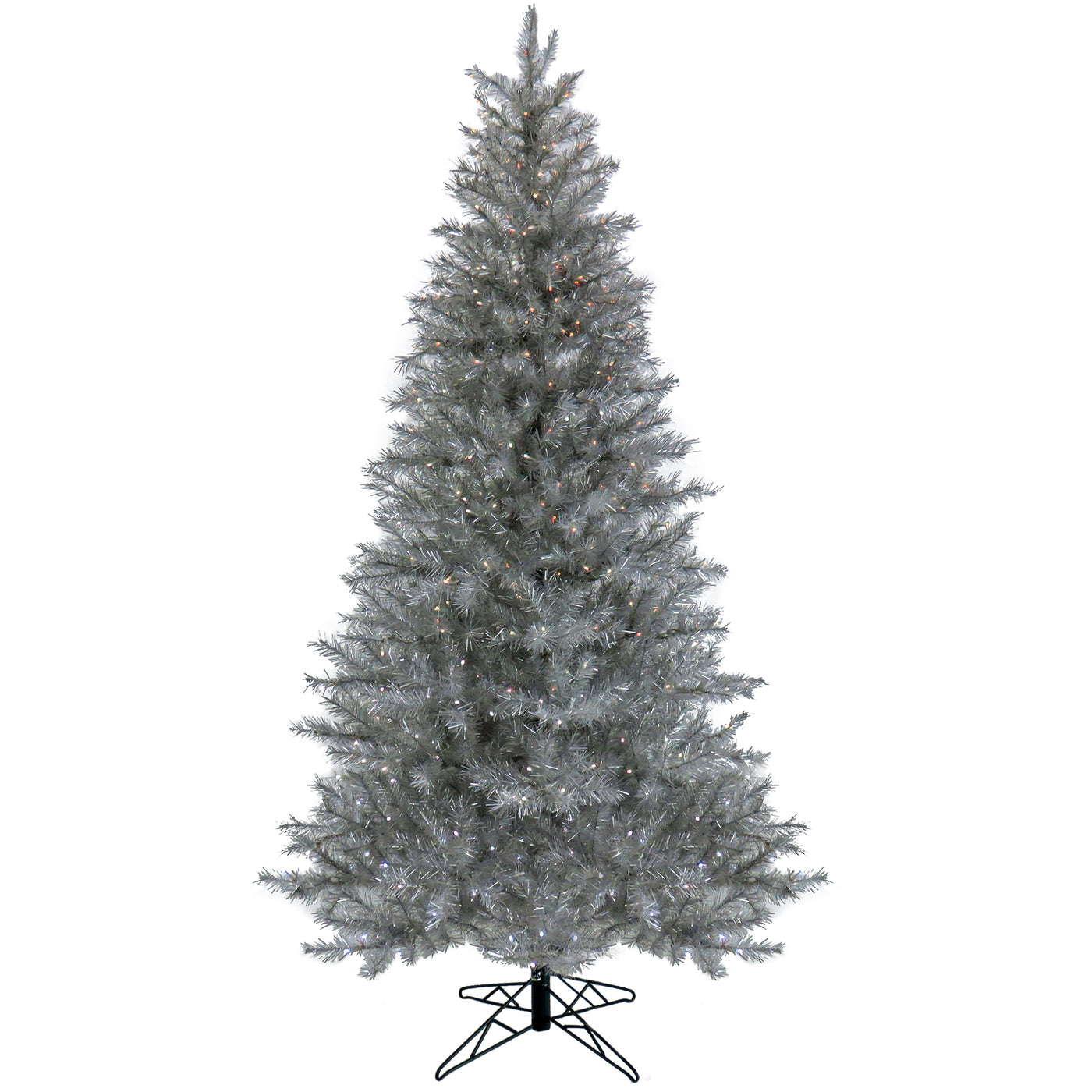 7.5 ft. Pre-Lit Christmas Crystal Pine Silver Metallic Tree - National Tree Company